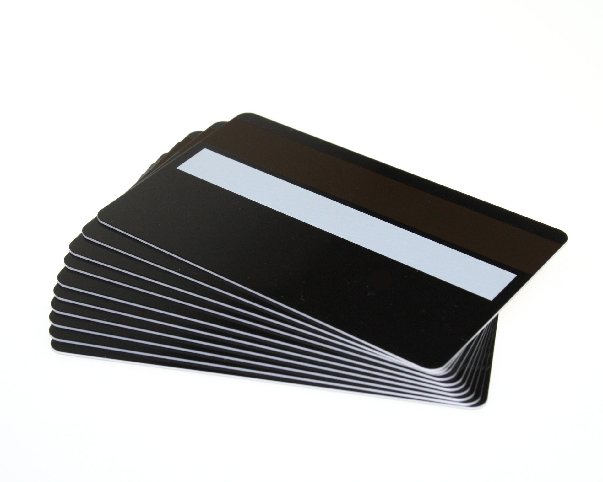 C-A7-BKHISIG_Black Gloss Premium 760 Micron Cards With Hi-Co Magnetic Stripe & Signature Strip Panel